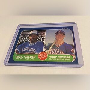 Cecil Fielder & Cory Snyder RC Rookie 1986 Fleer Baseball Card # 653 Vintage